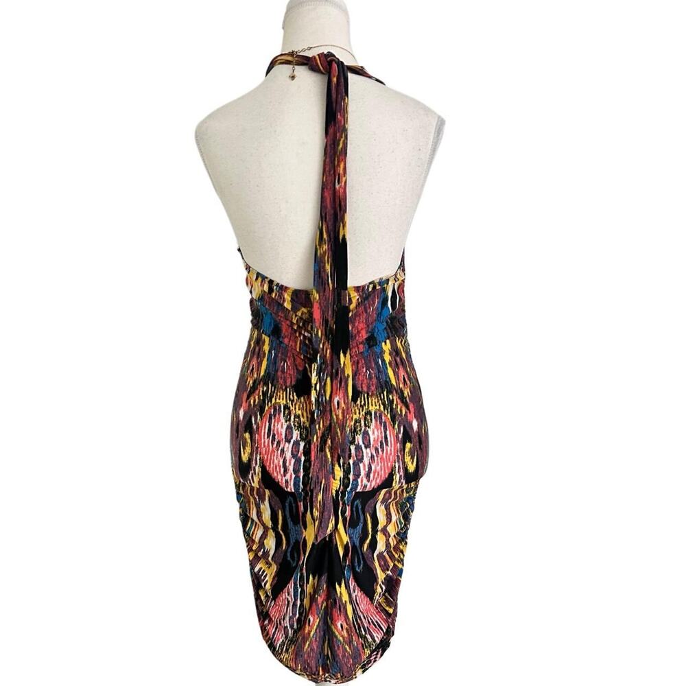 Baby Phat Vintage Beaded Multi color Halter Nevk Backless Dress Women’s Size M - Picture 2 of 5